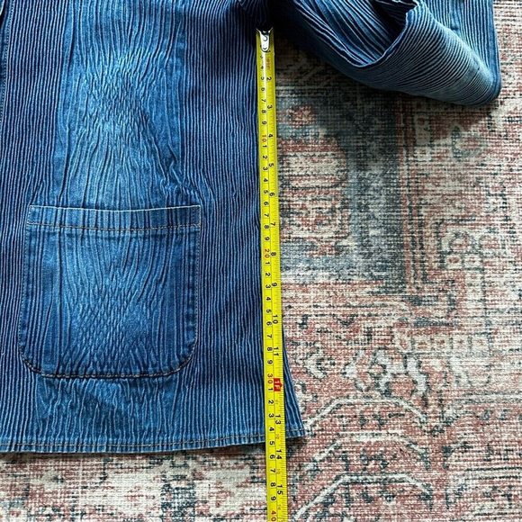 VTG 90s Talk of the Walk Stretch Denim Button Down/Size XL - Picture 4 of 6